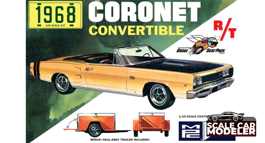 MPC 1968 Dodge Coronet Convertible with Trailer