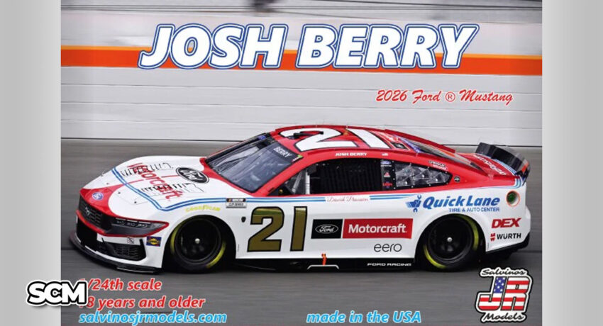 Salvinos JR Models Josh Berry 2026 Wood Brothers Ford Mustang