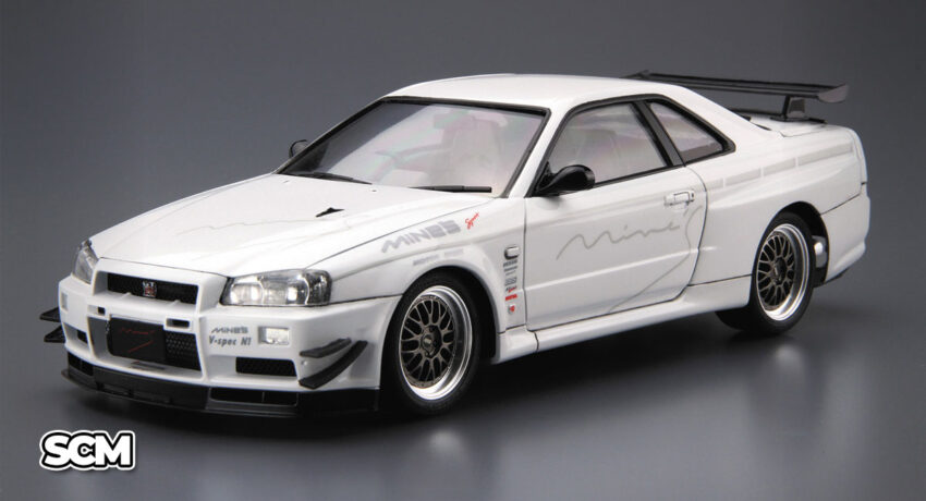 Aoshima 2002 Nissan BNR34 Mines Skyline GT-R